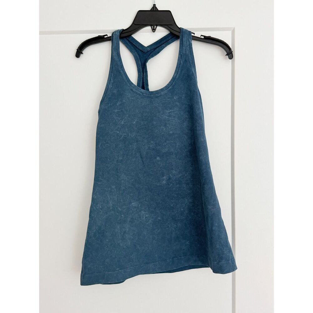 Lululemon Cool Racerback Tank Top Blue Washed Size 8 Estimated Yoga